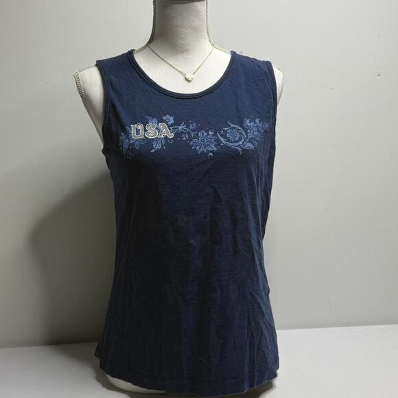 USA Sleevless Size Medium Vintage Y2K Top 100% Cotton Cotton Material - Picture 1 of 5